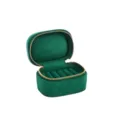 Boîte à bague de voyage en velours vert, étui de rangement bijoux mini et portable. - Vert