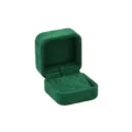 Gruene Samt Ring Schatulle Schmuckbox Luxus Aufbewahrung Geschenkbox fuer Ohrringe Vitrine - Quadratische Aufbewahrungsbox mit gewölbtem Deckel / Grün