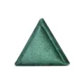 Boîte à bague en velours triangle vert, écrin de rangement bijoux doux et élégant. - Boîte à bague unique triangulaire / Vert