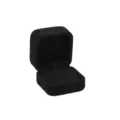 Schwarze Samt Schmuckschatulle Ring Aufbewahrung Display Etui tragbare Geschenkbox. - Quadratische Aufbewahrungsbox mit gewölbtem Deckel / Schwarz