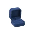 Dunkelblaue Samt Ringbox Schmucketui Luxus Geschenkbox fuer Antrag Verlobung Display. - Quadratische Aufbewahrungsbox mit gewölbtem Deckel / Blau