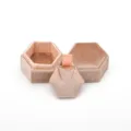 Caja de Joyas de Terciopelo Hexagonal para Collar Colgante Rosa Estuche Regalo - Caja de Collar Colgante Hexagonal (G86) / Rosa Marrón