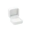 Weißes Samt Ringkästchen Schmuckschatulle edle Aufbewahrungsbox für Ringe und Ohrringe - Quadratische Aufbewahrungsbox mit gewölbtem Deckel / Weiß