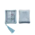 Boîte à bague en velours bleu clair avec gland élégant, étui de rangement bijoux portable. - Style Poche (G80) / Bleu clair