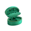 Boîte à bijoux de voyage en velours vert étui de rangement ovale pour bagues et colliers. - Vert