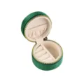Mini ronde groene fluwelen sieradendoos draagbare ring opbergdoos organizer etui. - Groen