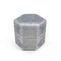 Scatola per anelli in velluto grigio esagonale, prezioso astuccio per gioielli. - Anello Singolo Esagonale / 50x44x45mm / G100