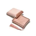 Pink velvet jewelry box with elegant tassel, portable ring and necklace storage case. - Ring Style (G86)
