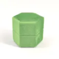 Scatola per anelli in velluto verde esagonale, elegante astuccio portagioie vintage. - Anello Singolo Esagonale / 50x44x45mm / IS21