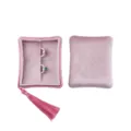 Pink velvet jewelry box with tassel ring holder portable travel jewelry storage box - Pocket Style (G118)