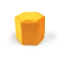 Scatola per Anelli in Velluto Esagonale Lusso Gioielli Custodia Gialla Espositore - Anello Singolo Esagonale / 50x44x45mm / IS29