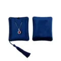 Blue velvet jewelry box with tassel and necklace, portable ring and bracelet display storage. - Necklace Style (G119)