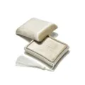 Beige velvet jewelry box with white tassel, elegant portable case for rings and necklaces. - Ring Style (G96)