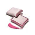 Pink velvet jewelry box with tassel ring holder portable storage case for gift piece - Ring Style (G118)