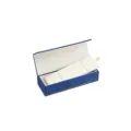 Blue velvet jewelry box with beige lining, elegant storage for rings, bracelets and necklaces. - Necklace Box (G119)
