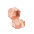 Rosa Samt Sechseckige Ringbox Tragbare Schmuckaufbewahrung Verpackung Geschenkbox - Rosa
