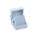 Hellblaue Samt Schmuckschatulle mit Einsatz fur Ringe und Anhanger Geschenke Box. - Quadratische rechtwinklige Klapp-Anhängerboxen mit Scharnier / Hellblau