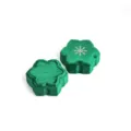 Grüne Samt Schneeflocken Ringbox, hochwertige Aufbewahrungsbox für Ringe und Schmuck. - Einzelring / Grün
