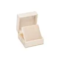 Beige Samt Schmuckbox, tragbare Ring und Halskette Aufbewahrung Geschenketui Box. - Quadratische rechtwinklige Klapp-Anhängerboxen mit Scharnier / Beige