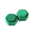 Boîte à bague en velours vert mini portable pétale étui de rangement emballage bijoux - Boîte Pétale Bague Unique (G116) / Vert