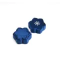 Dunkelblaue Samt Ringbox mit Schneeflocken Design, elegante Schmuckaufbewahrung für Geschenke. - Einzelring / Dunkelblau