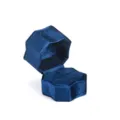 Dunkelblaue sechseckige Samt Ringbox, tragbare Schmuckverpackung für Verlobung und Hochzeit. - Dunkelblau