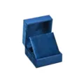 Blauer Samt Schmuckschatulle Anhänger Ring Aufbewahrung Geschenkbox Tragbare Display Verpackung - Quadratische rechtwinklige Klapp-Anhängerboxen mit Scharnier / Dunkelblau