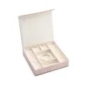 Pink velvet jewelry box with multi compartments for rings earrings and bracelets sku view - Multifunctional Storage Box (G86)