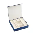 Blue velvet jewelry box organizer with multi compartments for rings, earrings and bracelets. - Multifunctional Storage Box (G119)