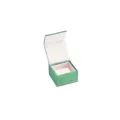 Green velvet ring jewelry box with pink lining, elegant display box for small accessories. - Folding Ring Box (G116)
