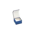 Blue velvet ring box jewelry storage container with white velvet interior lining display - Folding Ring Box (G119)