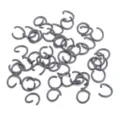 Graue Metall Biegeringe oeffenbar fuer DIY Handwerk, Schluesselanhenger und Schmuckzubehoer. - 50 Stück/Packung (1.2x10mm) / Grau