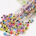 Colorful resin evil eye beads in glass bottle for DIY jewelry making, bracelets and necklaces. - Evil Eye Random Mixed Colors (1mm Hole) / 5mm (25 Pieces/Pack)