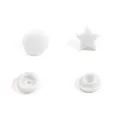 White resin snap fasteners buttons, star and round press studs for DIY crafts and sewing. - Star Snap Button / 10 Pack Set / White