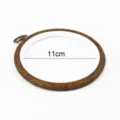 11cm imitation wood embroidery hoop, round plastic cross stitch frame with vintage brass ring. - Round Small (Diameter 13cm)