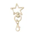 Beige alloy star lobster clasp keychain DIY handmade bag pendant phone chain accessory. - Beige 2 Pcs/Pack