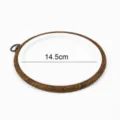 Cercle a broder ovale en caoutchouc imitation bois avec anneau, 14.5 cm point de croix. - Rond Moyen (Diamètre 17cm)