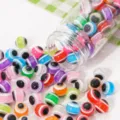 Colorful resin evil eye loose beads with glass bottle for DIY jewelry making bracelets 100pcs - Evil Eye Random Mixed Colors (1mm Hole) / 8mm (25 Pieces/Pack)
