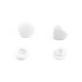 Boutons pression en resine blanche forme coeur et ronde pour accessoires couture DIY - Bouton Pression Cœur / Lot de 10 / Blanc