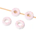 16mm acrylic donut beads pink color, DIY bracelet and phone chain accessories SKU display. - 1 Piece/Pack / White