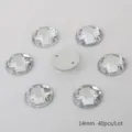 14mm acrylic crystal flatback rhinestones for DIY crafts and jewelry accessories 40pcs - Round Grid Facet / 14mm (40 Pieces/Pack) / Clear White