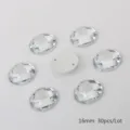 16mm clear acrylic faceted sew-on rhinestones with double holes, 30pcs DIY craft accessories. - Round Grid Facet / 16mm (30 Pieces/Pack) / Clear White