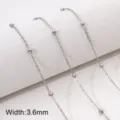 Catena satellitare in acciaio inossidabile 3.6mm larghezza accessorio collana bracciale - Stile 07 (FLB088, FLB089)