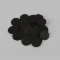 Black round felt pads for DIY hair bows and accessories, non-woven backing cushion - Diameter 20mm 100 Pieces/Pack / Black
