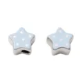 Perles d'etoile en acrylique bleu clair avec bord argente pour la creation de bijoux DIY - 1 Pièce / Bleu