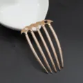 Horquilla para el pelo retro oro rosa cinco dientes aleación estilo chino vintage moño - Oro KC / 1 Pieza