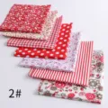 Baumwollstoff Bündel Blumenmuster Rot Punkte Karo DIY Patchwork Stoff zum Nähen neu - Stil 2 / Pflaster-Set