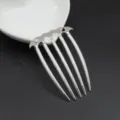 Horquilla para el pelo de aleación de plata de 5 dientes estilo chino antiguo accesorio moño - Plateado / 1 Pieza