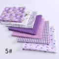 Baumwolle Blumen Stoff Bündel lila Patchwork Quiltstoff DIY handgemachte Nähmaterial - Stil 5 / Pflaster-Set