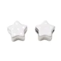 Perline a stella in acrilico galvanizzato argento stampato bianco accessorio per DIY - 1 Pezzo/Pacchetto / Bianco